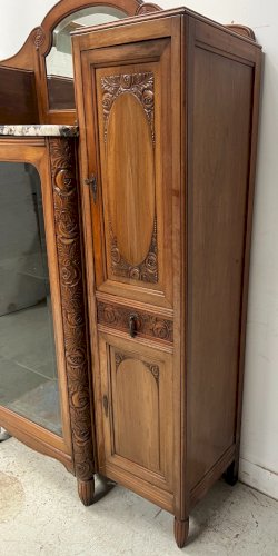 Buffet d'époque Art Déco en noyer massif XX siècle