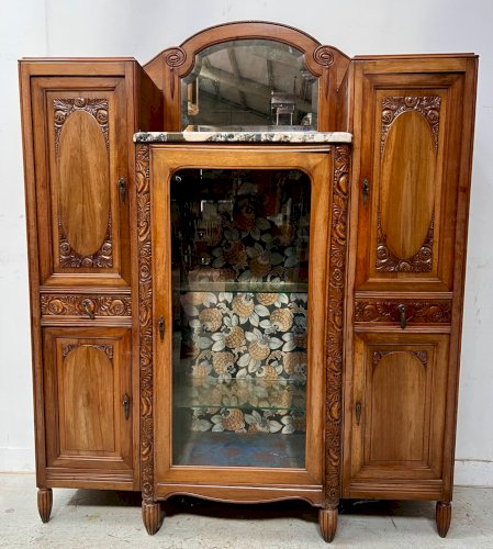 Buffet d'époque Art Déco en noyer massif XX siècle