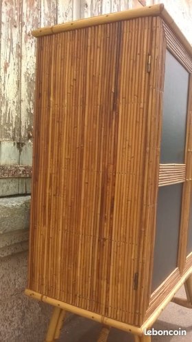 Buffet deux portes en rotin style audoux minet
