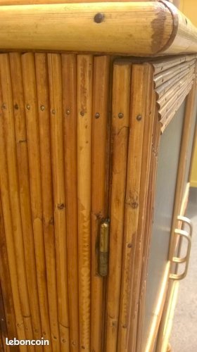 Buffet deux portes en rotin style audoux minet