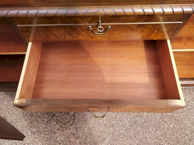 Buffet Louis XV - Cannage - Vitrine - 4 tiroir - Bois