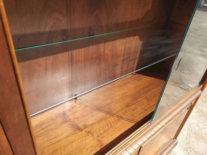 Buffet Louis XV - Cannage - Vitrine - 4 tiroir - Bois