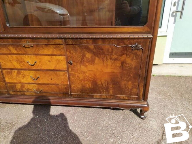 Buffet Louis XV - Cannage - Vitrine - 4 tiroir - Bois