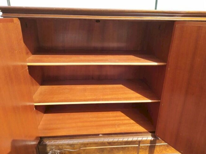 Buffet Louis XV - Cannage - Vitrine - 4 tiroir - Bois