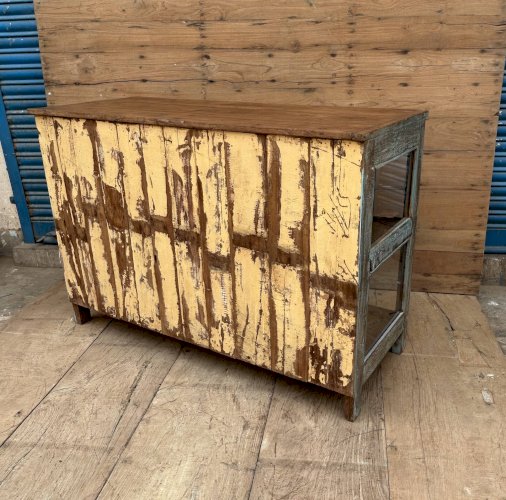 buffet vitré en teck birman avec patine dorigine