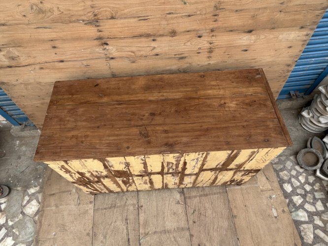 buffet vitré en teck birman avec patine dorigine