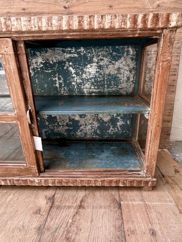 buffet vitré en teck birman avec patine dorigine