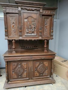 walnut buffet/cabinet in Henri II style