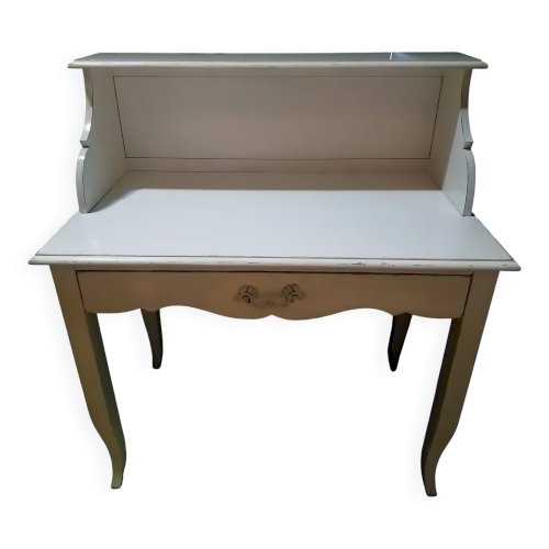Bureau bois laqué blanc.