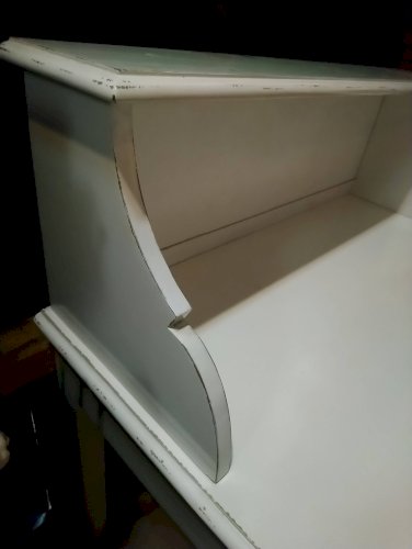 Bureau bois laqué blanc.