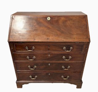 Bureau de pente de style Anglais en acajou et placage XIX siècle