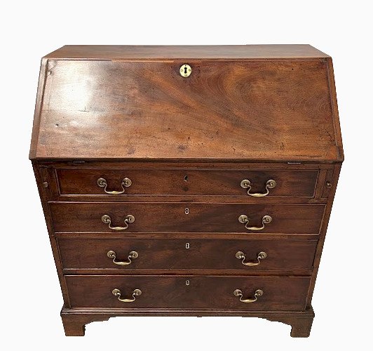Bureau de pente de style Anglais en acajou et placage XIX siècle