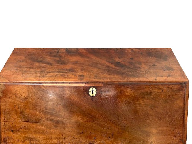 Bureau de pente de style Anglais en acajou et placage XIX siècle