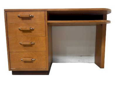 Bureau de style en placage de bois d'érable XX siècle