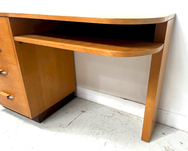 Bureau de style en placage de bois d'érable XX siècle
