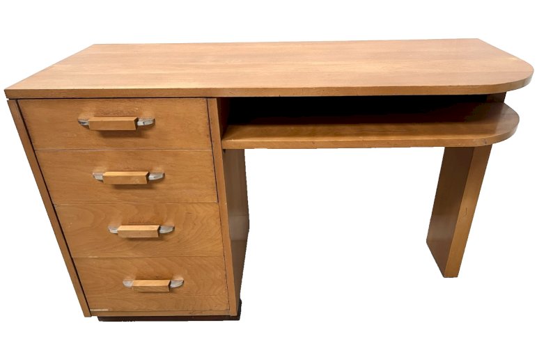 Bureau de style en placage de bois d'érable XX siècle