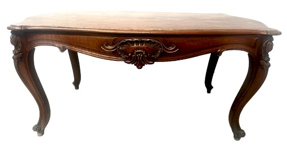 Louis XV style desk in solid walnut, 19th century