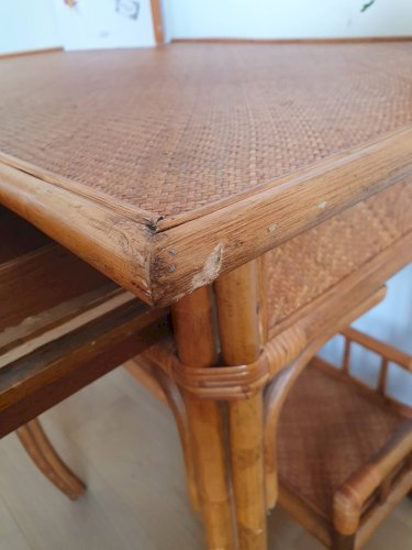 Bureau en rotin vintage