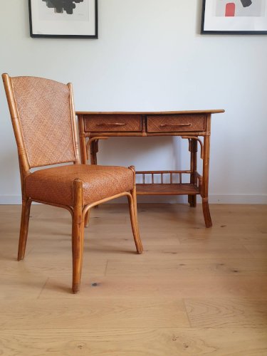 Bureau en rotin vintage