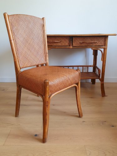 Bureau en rotin vintage