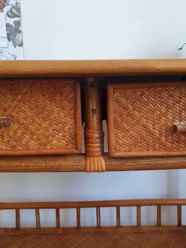 Bureau en rotin vintage