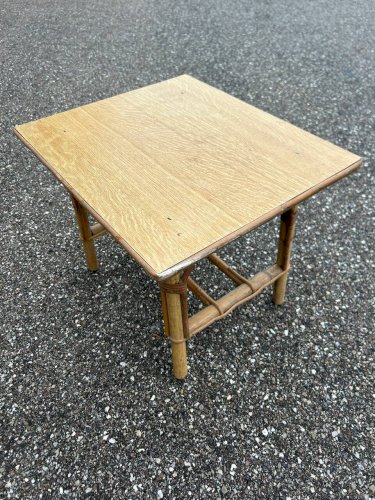 Bureau et chaise enfant en rotin
