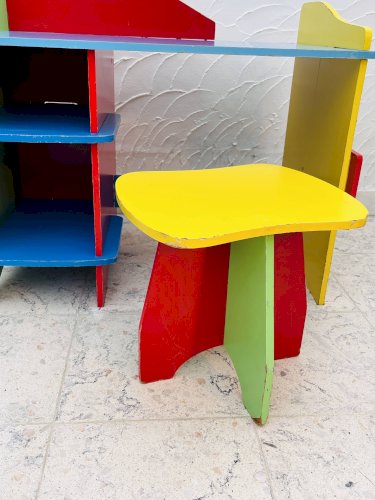 Bureau et tabouret denfant Multicolore