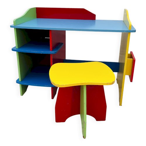 Bureau et tabouret denfant Multicolore