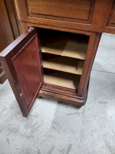 BUREAU PLAT ART DECO A 4 PORTES 3 TIROIRS 1930 DOUBLE FACE