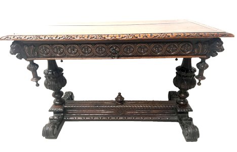 Bureau renaissance en chene sculpté XIX siècle