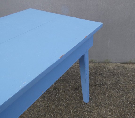 bureau table d'appoint + chaise en bois bleu