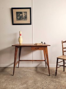 Vintage desk with tapered legs