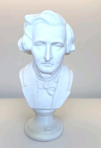 Buste ancien en biscuit – signé Ganel – marque bleue – fin XIXe / début XXe – 20