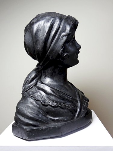 Buste de jeune femme en plâtre 1900-1930 monochrome Citti & Frère