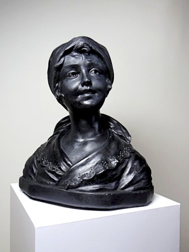 Buste de jeune femme en plâtre 1900-1930 monochrome Citti & Frère