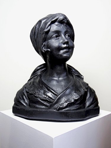 Buste de jeune femme en plâtre 1900-1930 monochrome Citti & Frère