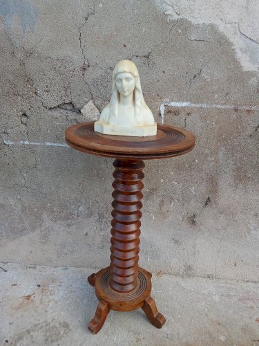 Buste de Notre Dame de Lourdes en cire signé Charles Maillard 