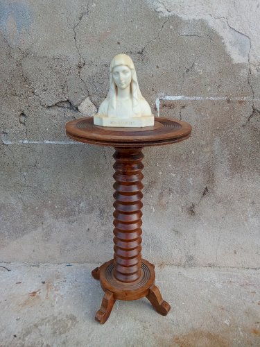 Buste de Notre Dame de Lourdes en cire signé Charles Maillard 