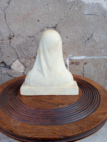Buste de Notre Dame de Lourdes en cire signé Charles Maillard 