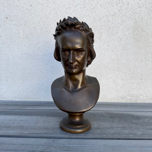 Buste en bronze de Victor Hugo par David d'Angers et F. Barbedienne M4059