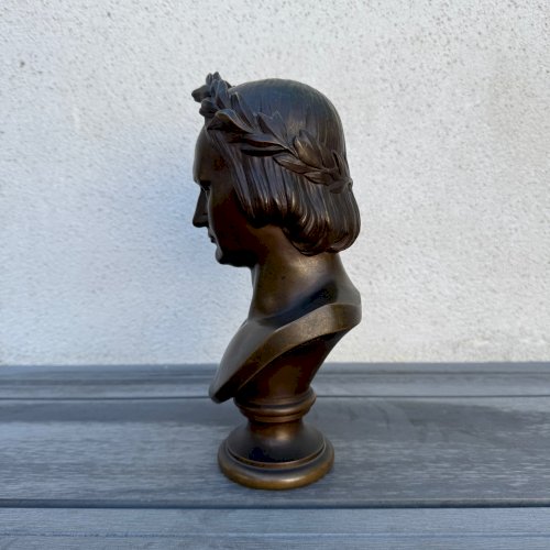 Buste en bronze de Victor Hugo par David d'Angers et F. Barbedienne M4059
