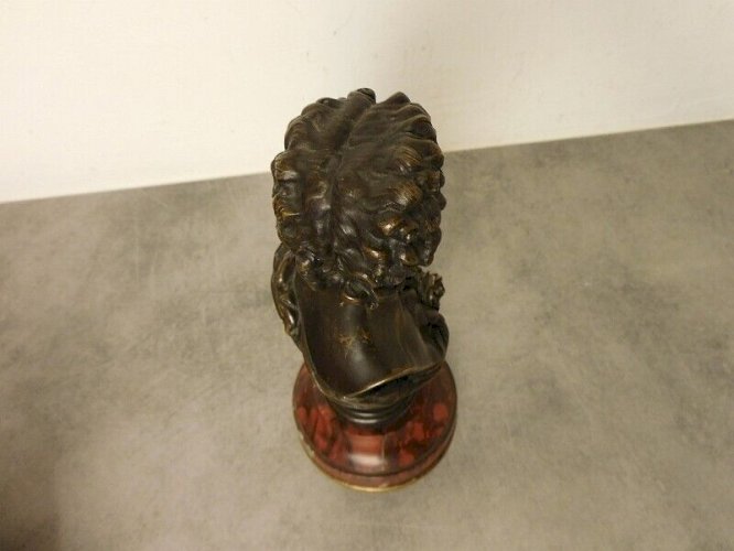 BUSTE EN BRONZE SUR SOCLE MARBRE DE CLESINGER 1864 JB 1814-1883