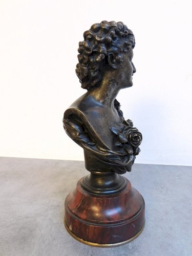 BUSTE EN BRONZE SUR SOCLE MARBRE DE CLESINGER 1864 JB 1814-1883