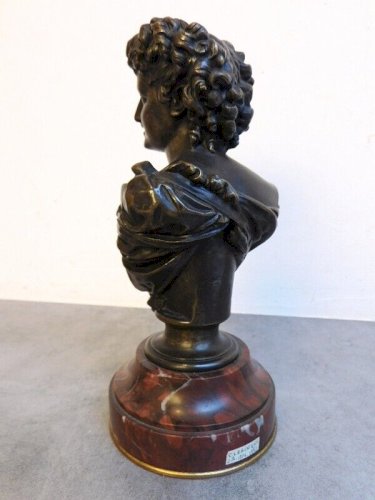 BUSTE EN BRONZE SUR SOCLE MARBRE DE CLESINGER 1864 JB 1814-1883