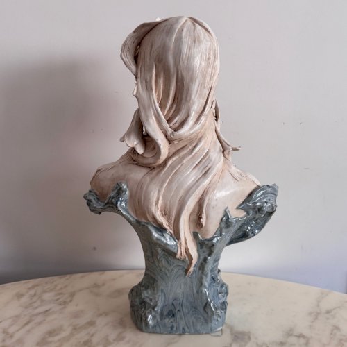 Buste en céramique Art Nouveau 1900 Royal Dux Bohemia M3679