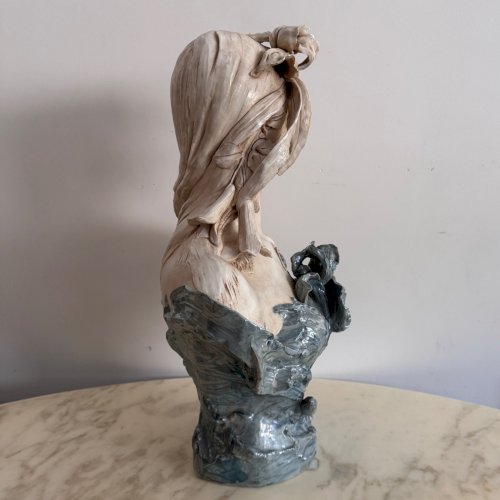 Buste en céramique Art Nouveau 1900 Royal Dux Bohemia M3679