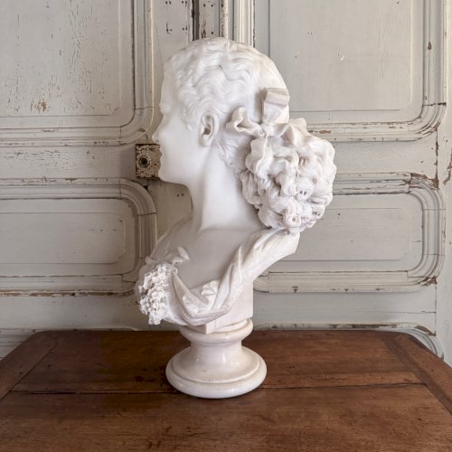 Buste en marbre par Antonio Giovanni Lanzirotti intitulé Le Lilas M3691