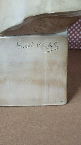 BUSTE EN TERRE CUITE SIGNE H BARGAS