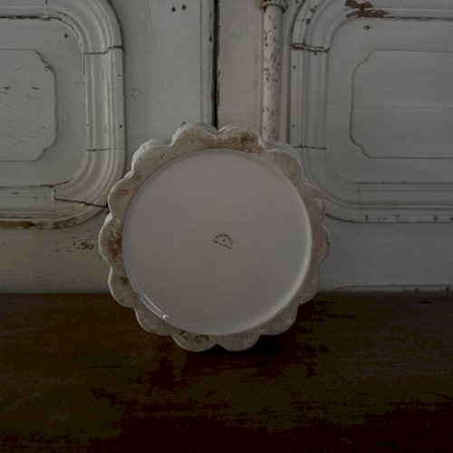 Cache-pot à décor de bambou en céramique blanche 1970 Portugal M3623