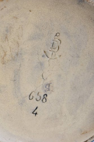 Cache-pot ancien Gustave De Bruyn Fives-Lille - XIXe - Céramique émaillée